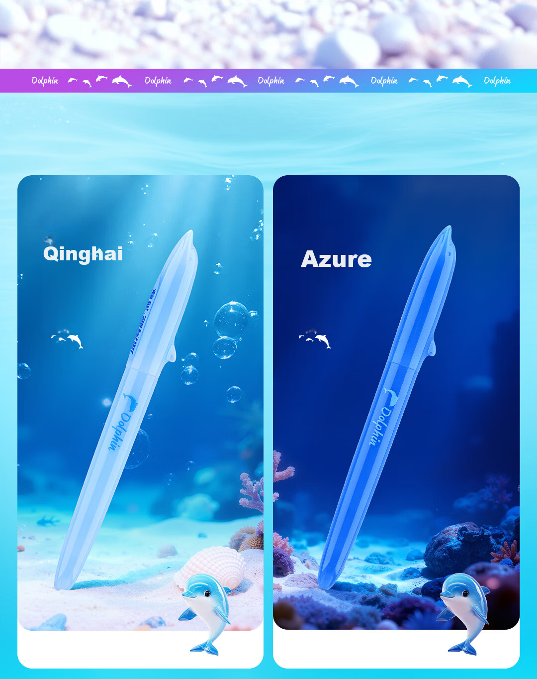 Dianshi Deep Sea Dolphin Student Fountain Pen No Ink Splash EF Nib Correct Posture Ink Cartridge Back to School Essential 790 Dark Blue Erasable Ink 6