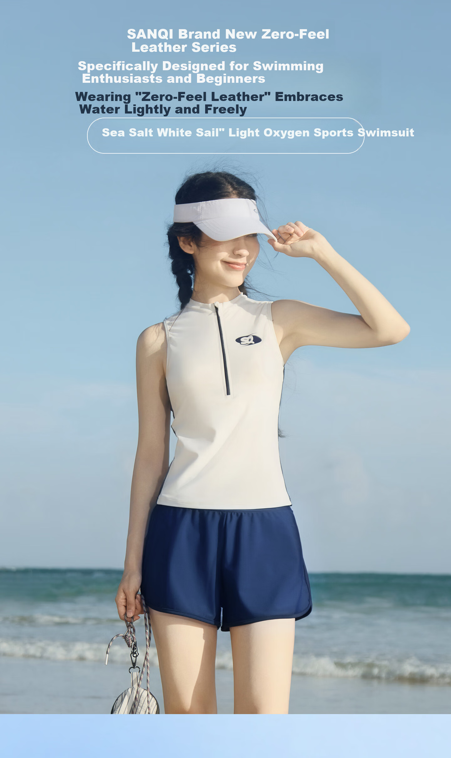 Sanqi Two-Piece Split Swimsuit for Women Sports New Conservative Boyshorts Plus Size Tummy Control Slimming Hot Spring Swimwear M 1