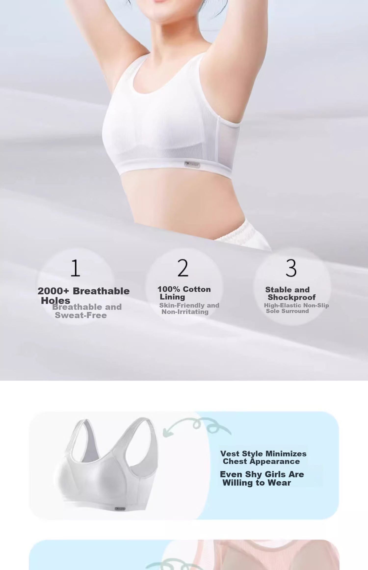 MiiOW Stage 2 Vest Bra for Middle and High School Girls, Youth Development, Summer Thin Pink XL 7