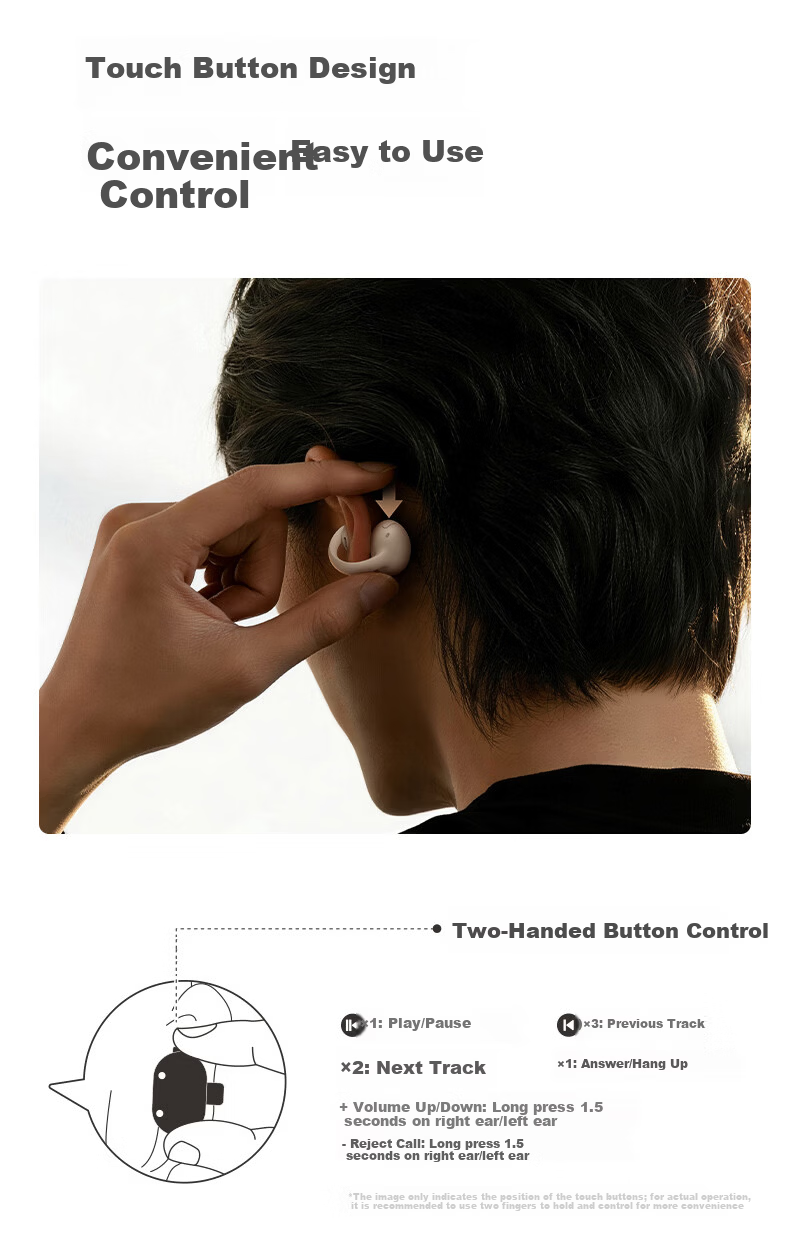 BASEUS [New Product | Exclusive First Release] MC2 Comfortable Ear Clip Bluetooth Headphones, Open-Style Non-In AI Translation Call Noise Reduction Sports Long Battery Life 2026 Latest Model 30