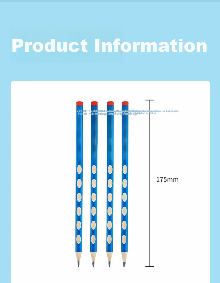 JD Jingzao HB Posture Correcting Hole Pencil 12-Pack Children's Student Handwriting Practice Back-to-School Stationery Drawing Exam Triangular Grip Easy-Hold Pencil 10