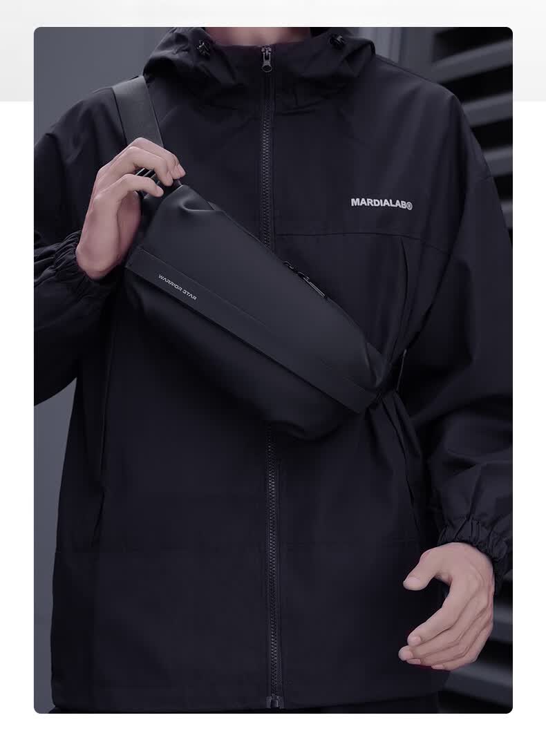 Warrior Men's Crossbody Bag 2026 New Magnetic Buckle Chest Bag Casual Commuter Shoulder Bag Portable Waterproof Cycling Bag 11
