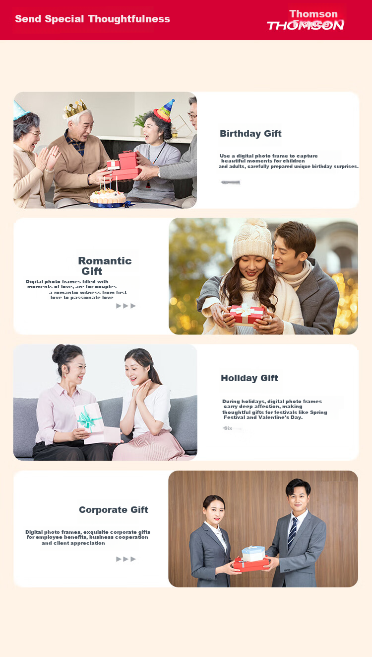 THOMSON 7-Inch Family Sharing Digital Photo Frame Smart HD Cloud Frame Photo Video Music Player Gift 7001P 14