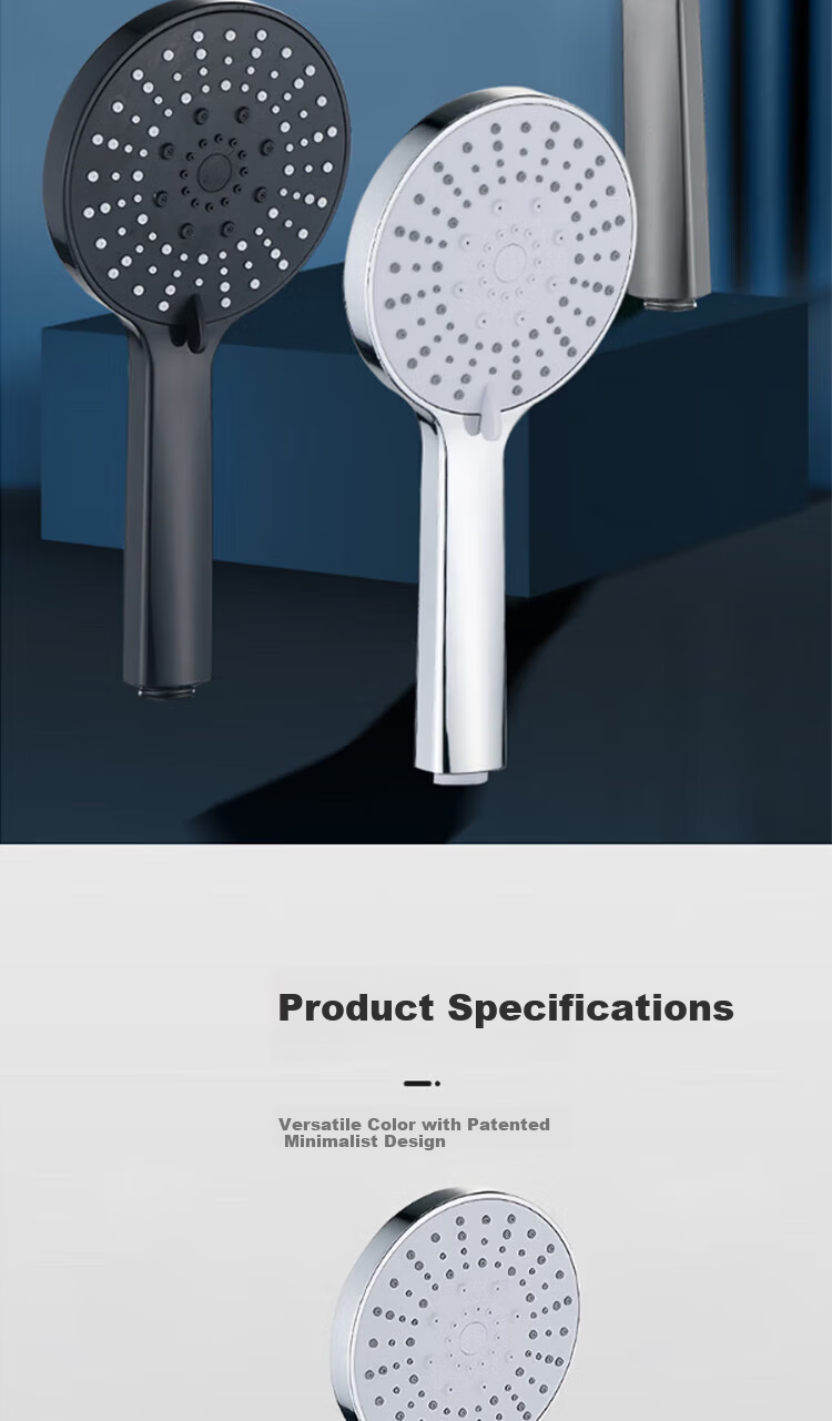Canbo Gunmetal Gray Popular Model Spray Shower Head Air-Boosted Massage Mist Hollow Handheld Shower Head 12