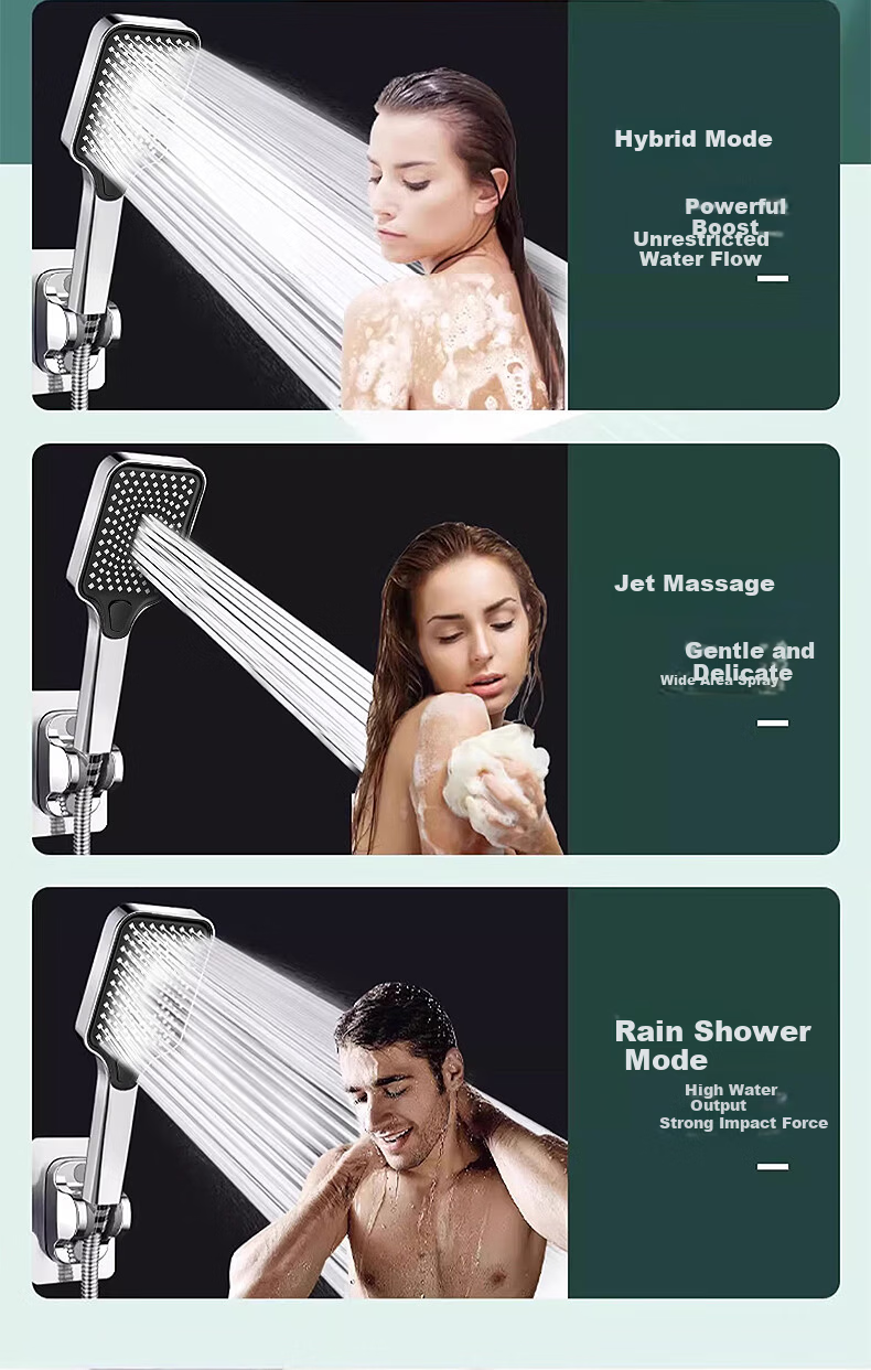 X-GRKE Germany High-Pressure Shower Head Set with Hose and Filter, Powerful Water Flow Booster 14