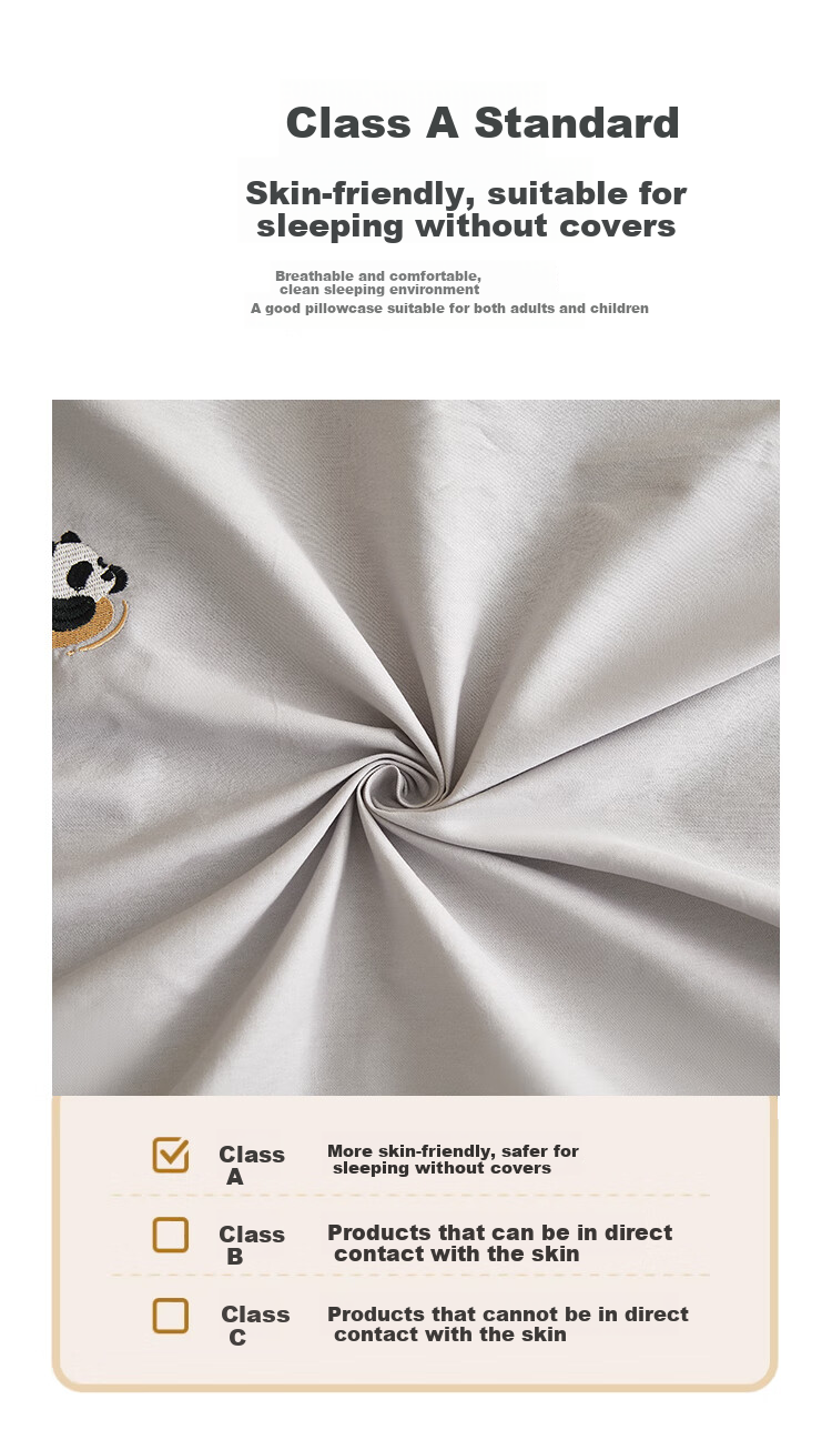 Wuyinliangpin Class A Pure Cotton Pillowcase, 100% Cotton Shell Embroidery Pillowcase, Pillow Cover, 48x74cm Pair, Striped Brow 4