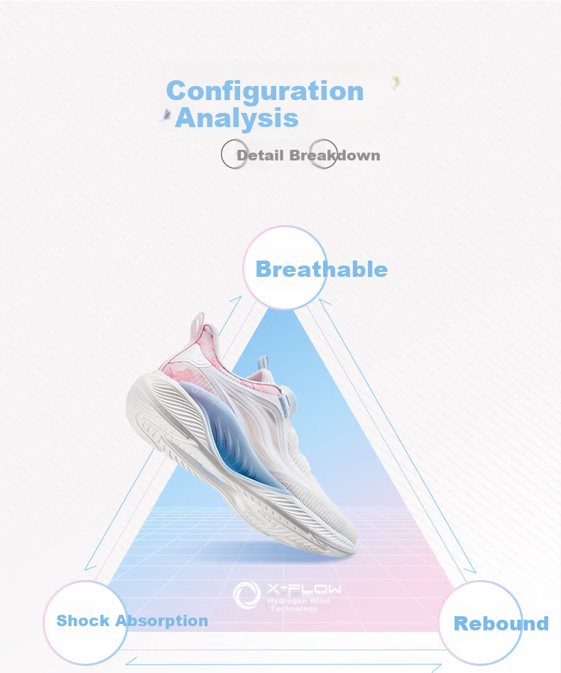 XTEP Kids Hydrogen Wind 5.0 Multi-Color Breathable Dial Lightweight Running Shoes Vanilla Yellow/Fondant Pink Size 38 5