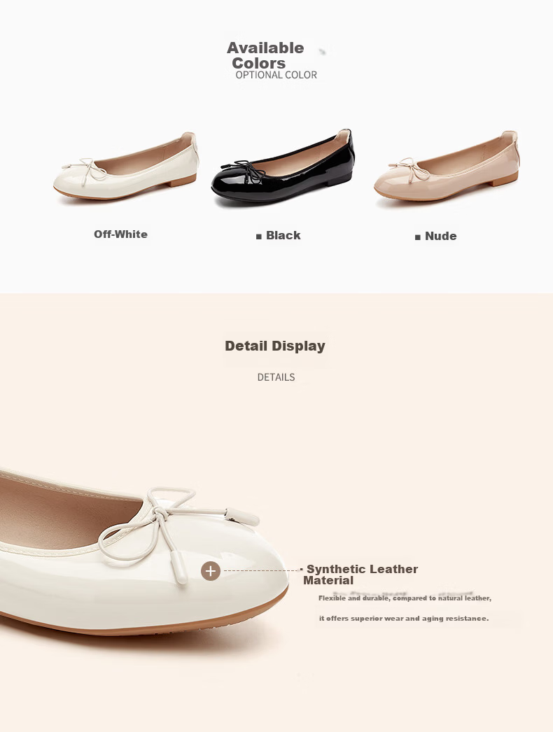 Quicheshoes Round Toe Mirror Surface Versatile Fashion Flat Shallow Mouth Women's Shoes Spring Summer Driving Shoes Soft Sole Black 37 6