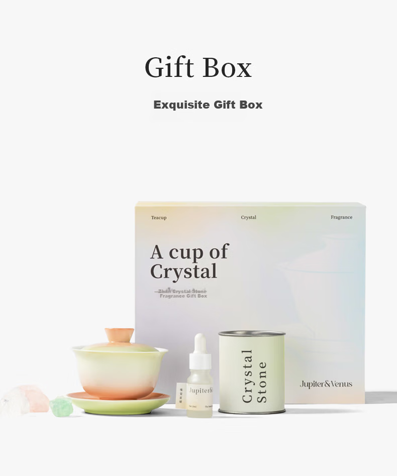Jupiter & Venus Gui Unspoken Chinese Tea Bowl Crystal Stone Fragrance Gift Box Indoor Aromatherapy Essential Oil Diffuser Stone Mother's Day Birthday Gift 9
