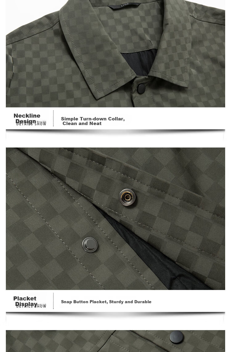MARK FAIRWHALE Checkered Lapel Casual Jacket Men's Spring Autumn Youth Trendy Embroidered Windproof Coat 13
