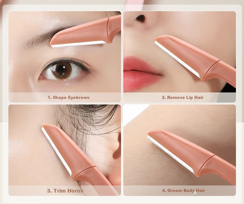 Keqi Foldable Eyebrow Razor Safety Anti-Scratch Eyebrow Shaver Hair Remover 3pcs for Beginners and Makeup Artists 8
