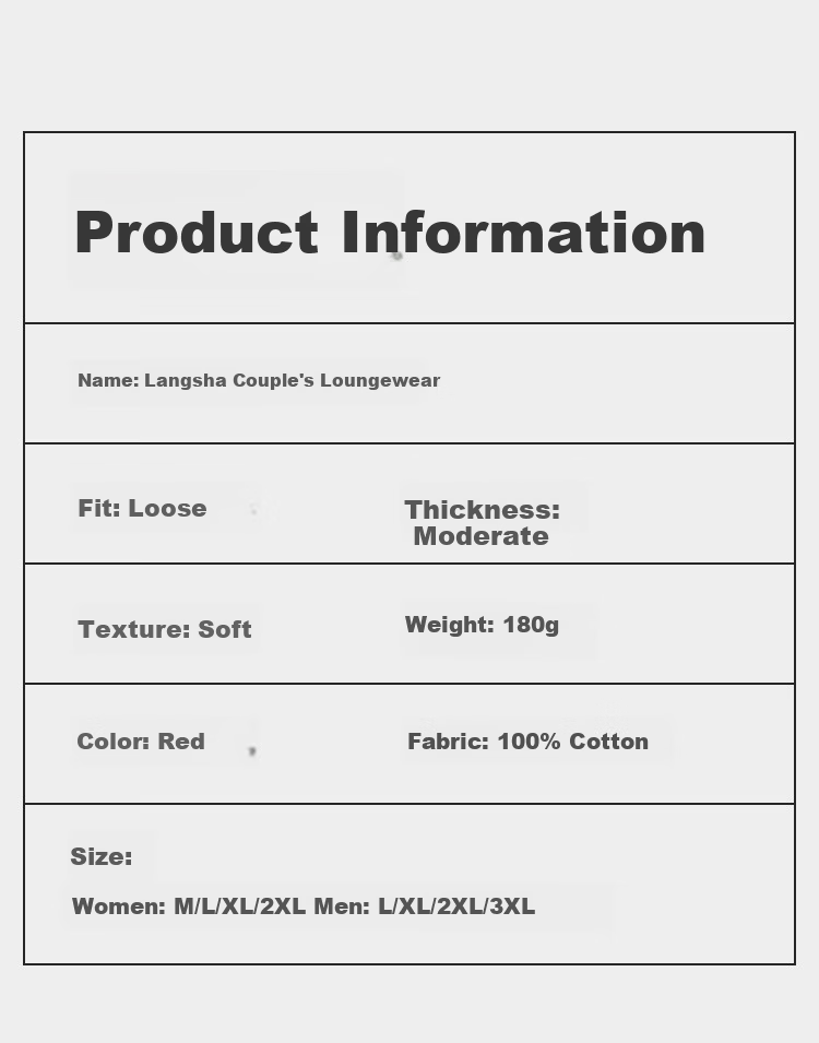 Langsha [10A Antibacterial] Women's Pajamas Autumn Cotton Homewear for Newlyweds Couple Angora Red 6