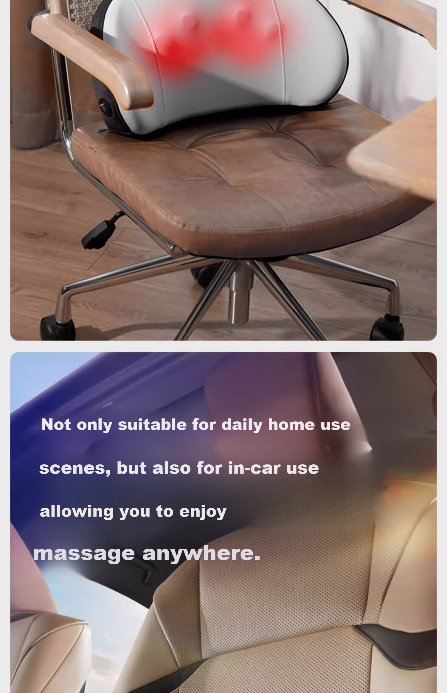 CICIDO Electric Car Lumbar Support Massager Waist Cushion Car Backrest Massage Device Gift for Parents 15
