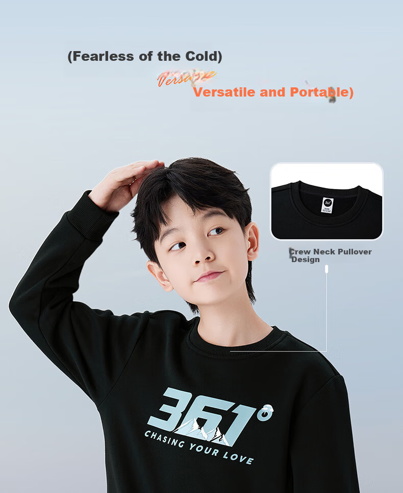 361° Kids Hoodie Autumn Winter 25 Fleece Lined Pullover Sweatshirt for Boys and Girls Ages 3-14 Blue 170 21