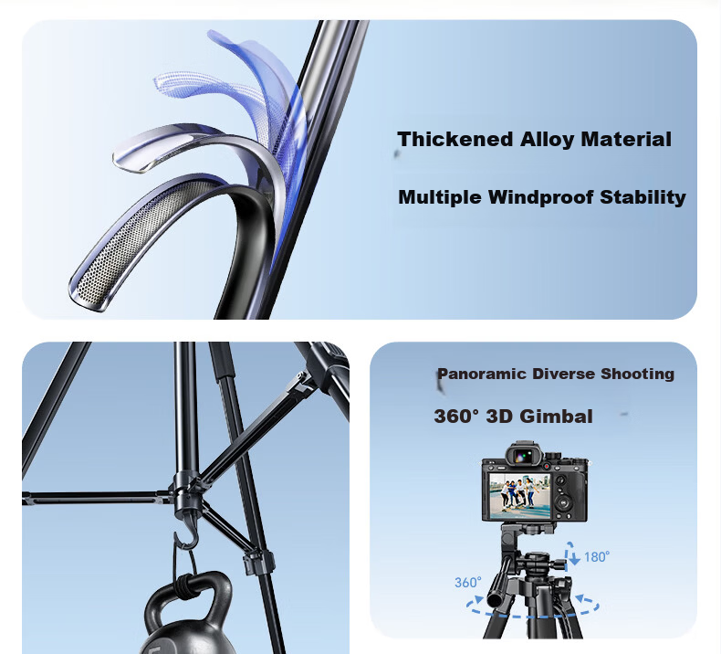 Yangfeisi [Hot Sale 100K+ | 1.5m Aluminum Alloy] Tripod Camera Stand Portable DSLR Phone Live Streaming Tripod Photography Head Outdoor Shooting Compatible with Nikon Canon 7