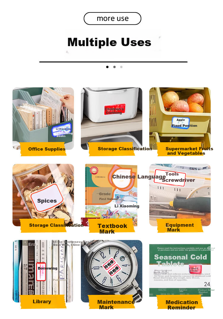 Jufu 1000pcs Label Stickers Sticky Notes Name Tags Adhesive Classification Self-Adhesive Handwritten Colorful Small Macaron Identification Stickers 6