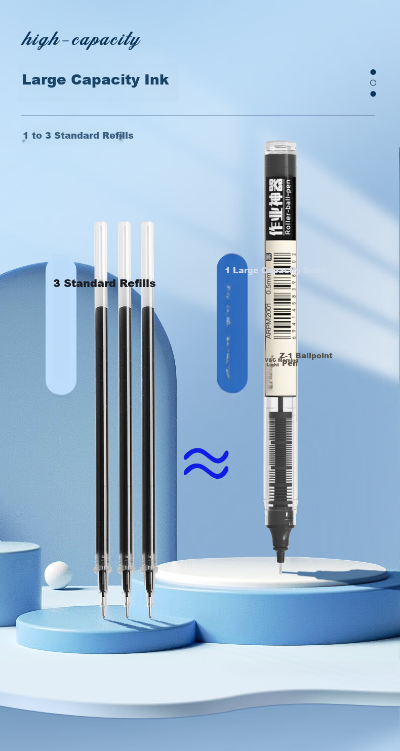 M&G 0.5mm Black Quick-Dry Gel Pen Liquid Rollerball Signature Pen Full Needle Tube 12-Pack ARPM2002A 5