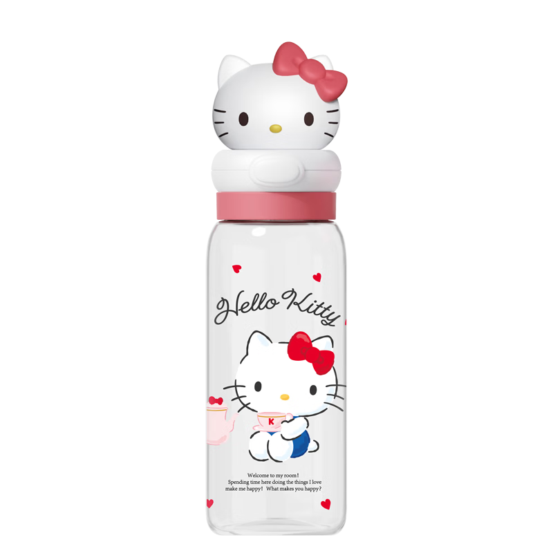 MINISO Cute Hello Kitty Portable Space Cup Summer Water Bottle for Girls Students