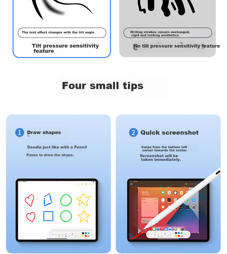 JPLAYER Capacitive Stylus Magnetic Fast Charging/Wired Charging Flagship Bluetooth Digital Display Touch Pen for Apple iPad Air/Pro/Mini Tablet Anti-Mistouch Drawing Pen 13