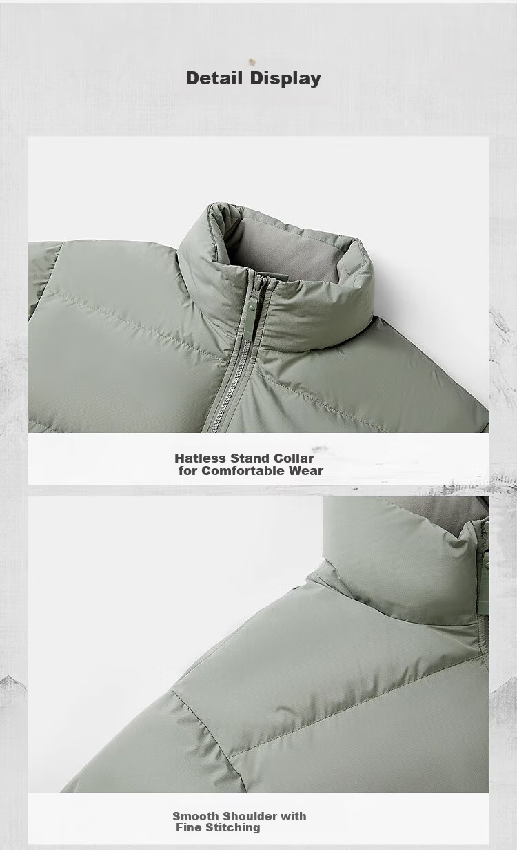 HLA Men's Stand Collar Down Jacket Puffer Coat Mountain Series Winter Outerwear 16