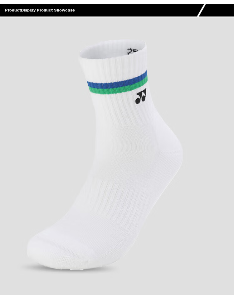 Yonex Badminton Socks Sweat-Absorbing Breathable Youth Professional Sports Socks 3450425BCR White Triple Pack 2