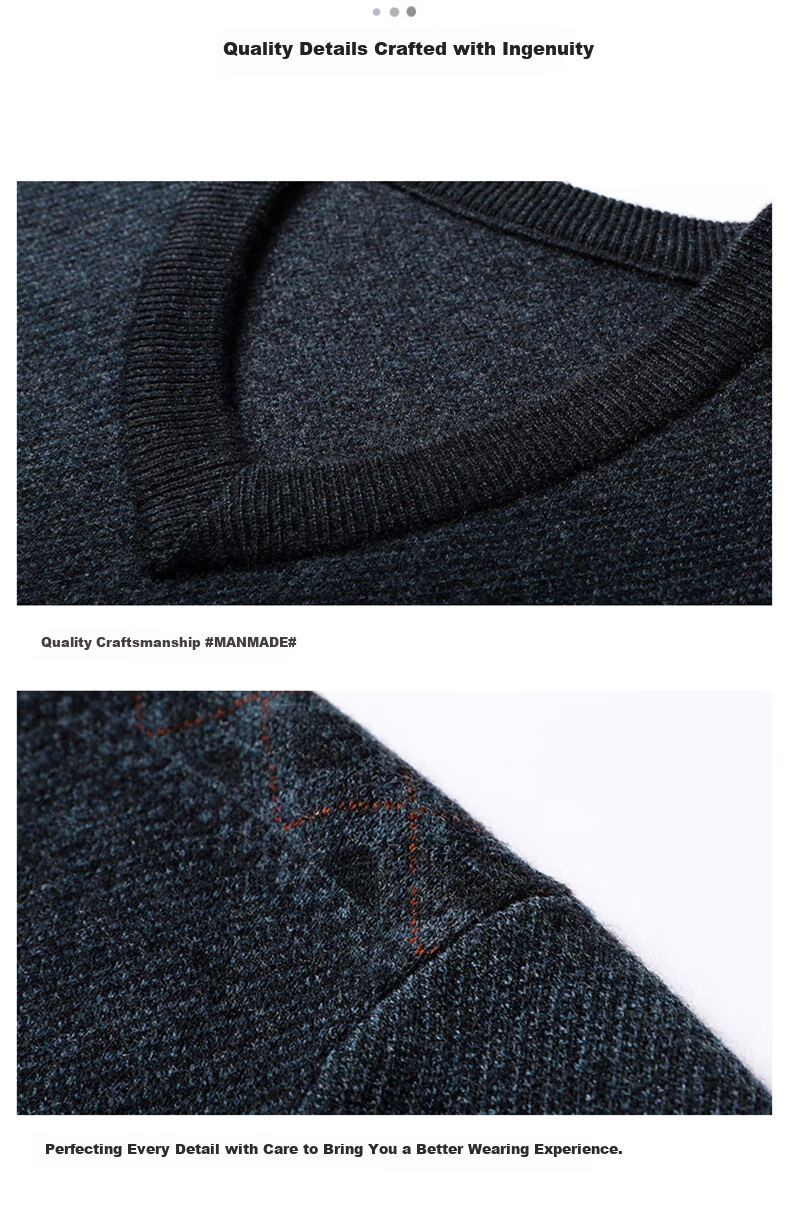 Hengyuanxiang 100% Pure Wool Men's V-Neck Thick Sweater Heart-Shaped Collar Men's Wear 15213601 Medium Green 185/100A 1