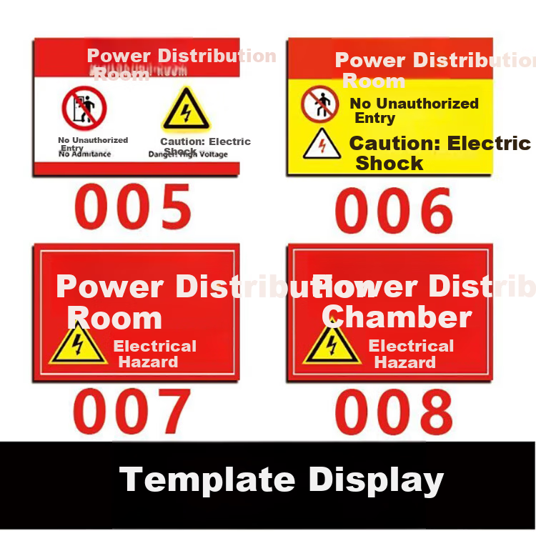 Yiju Changning Medium Distribution Box Label PVC Safety Warning Electric Hazard Sign 20x30cm 5-Pack 4