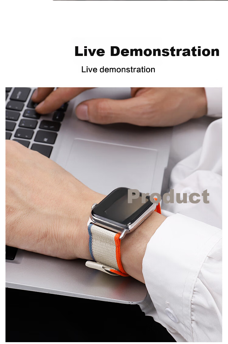 MSSM Compatible Apple Watch Band for Apple Watch S12/11/10/S9/SE3/Ultra4/3, Nylon Magnetic Buckle Strap - Light Gray 38-42 5