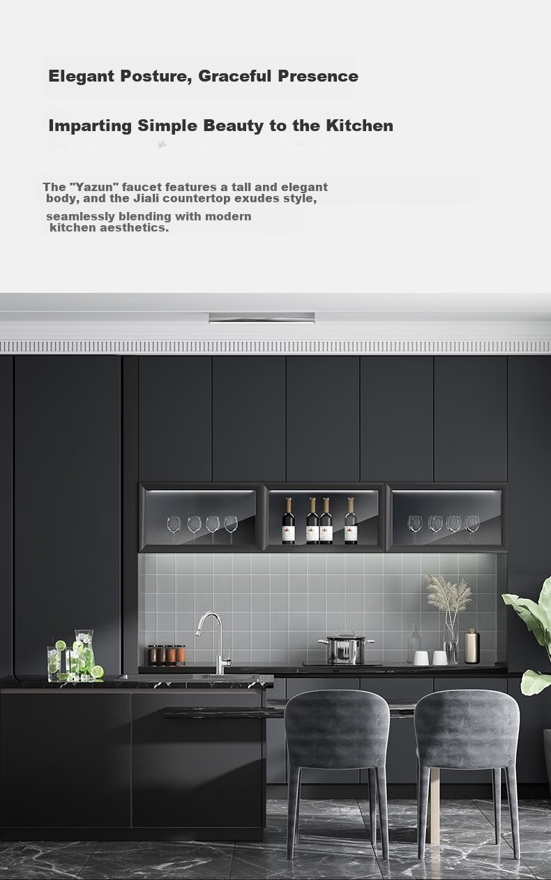 JOMOO Kitchen Faucet for Vegetable and Dish Washing Sink Dual Control Hot and Cold Water Tap 33230-385/1B-Z 4