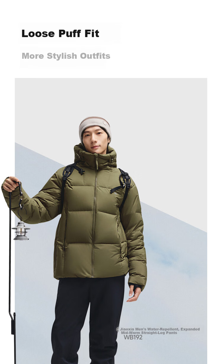 Beneunder Men's Water-Repellent Down Jacket Warm Outdoor Windproof Waterproof Machine-Washable Hooded Coat HD111 Light Mist Gray XL 18