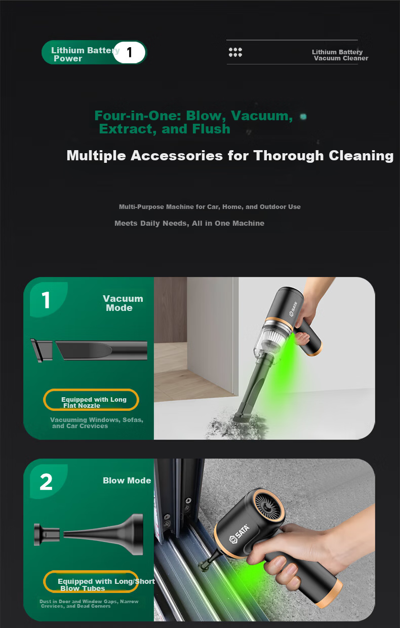 SATA Car Vacuum Cleaner Lithium Battery Handheld Mini Car Use High Suction Wireless Portable Vacuum Cleaner D05135 3