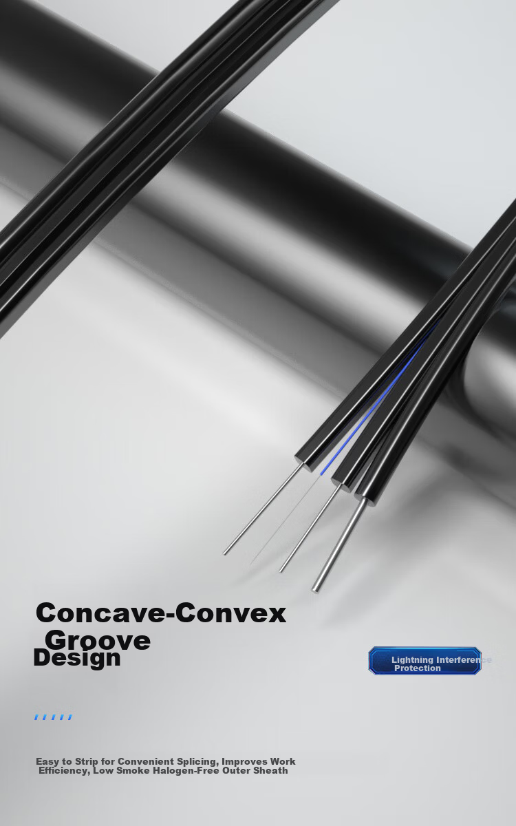 Bosende Fiber Optic Cable 150m Single Mode Single Core 1 Core 3 Steel Wire Outdoor Self-Supporting SC Connector BSD-GP1-150 Black 4