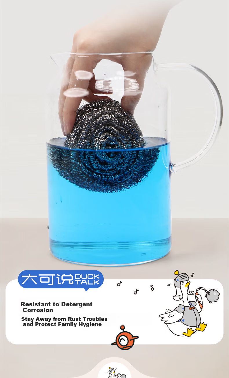Jianya Large Stainless Steel Wire Scrubber 18g Rust Removal Metal Steel Wool 28-Pack Kitchen Dishwashing Durable Wire Balls 6