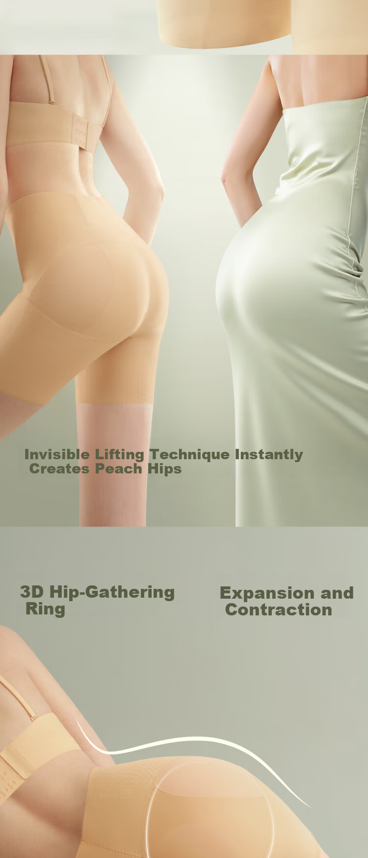 Suki Ryohin Mermaid Hip Enhancing Mid-Waist Butt Lifting Seamless Breathable Tummy Control Hip Shaping Pants Fake Hip Widening Shapewear No-Panty Needed 4