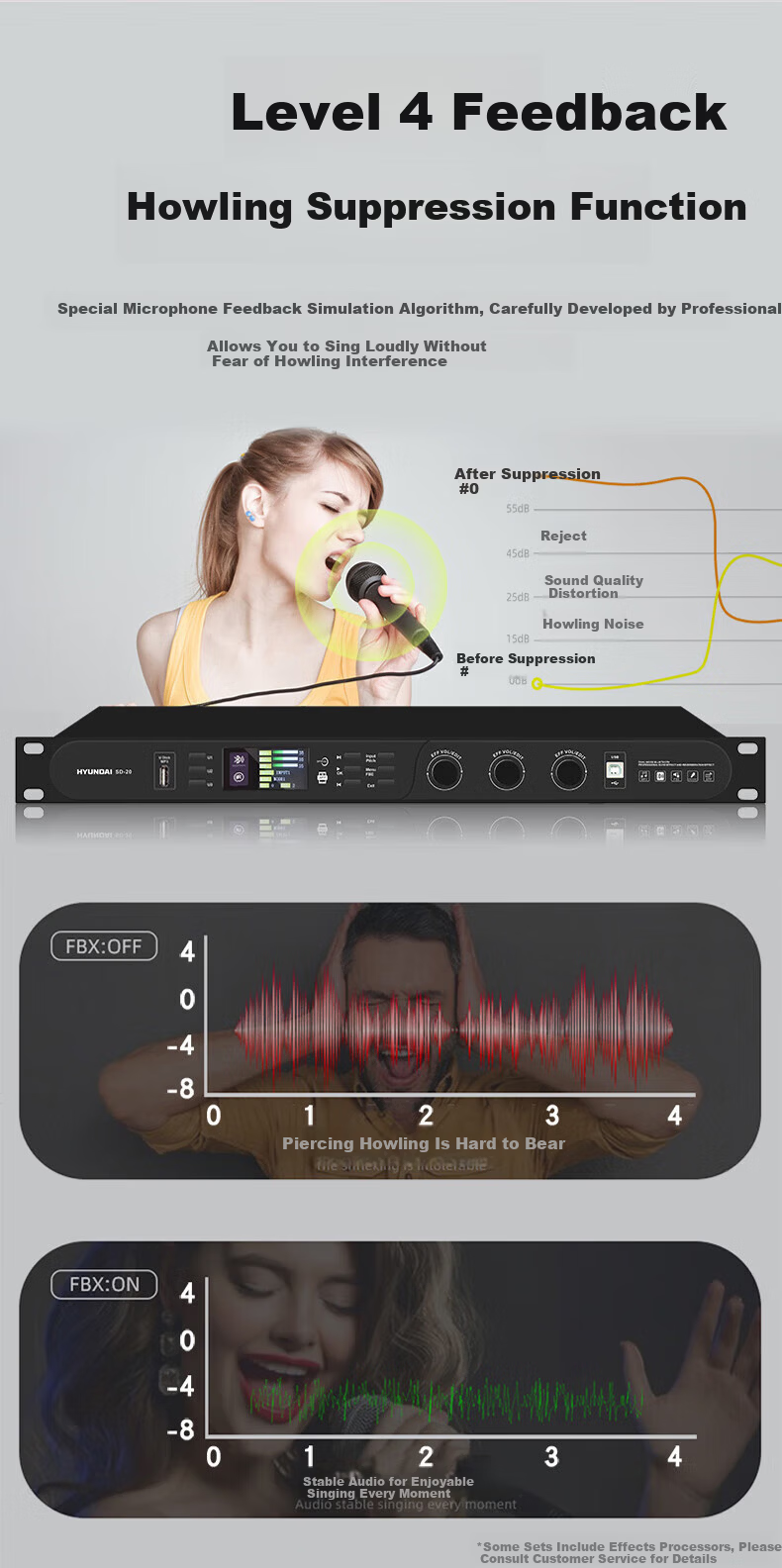 HYUNDAI HY10S Home KTV Sound System Full Set Singing Equipment Three-Way Home Theater Karaoke System 15