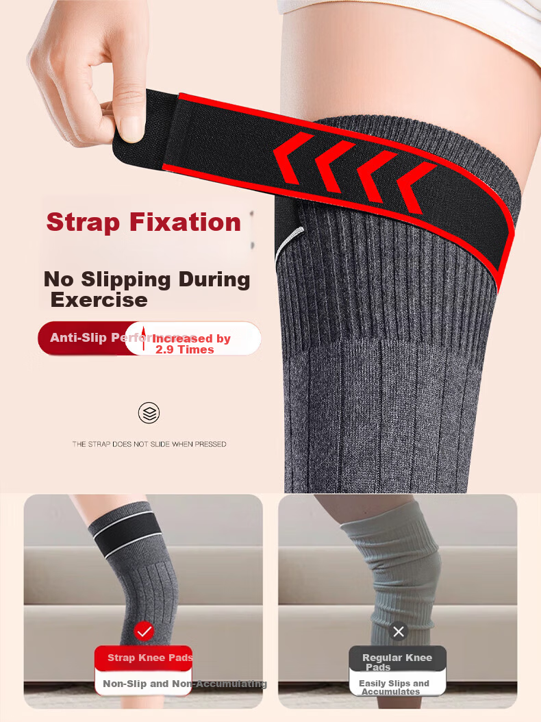 PROPARD Cashmere Knee Warmers Arthritis Cold Leg Protection Long Tube Leg Sleeves for Men and Women Elderly Autumn Winter 5