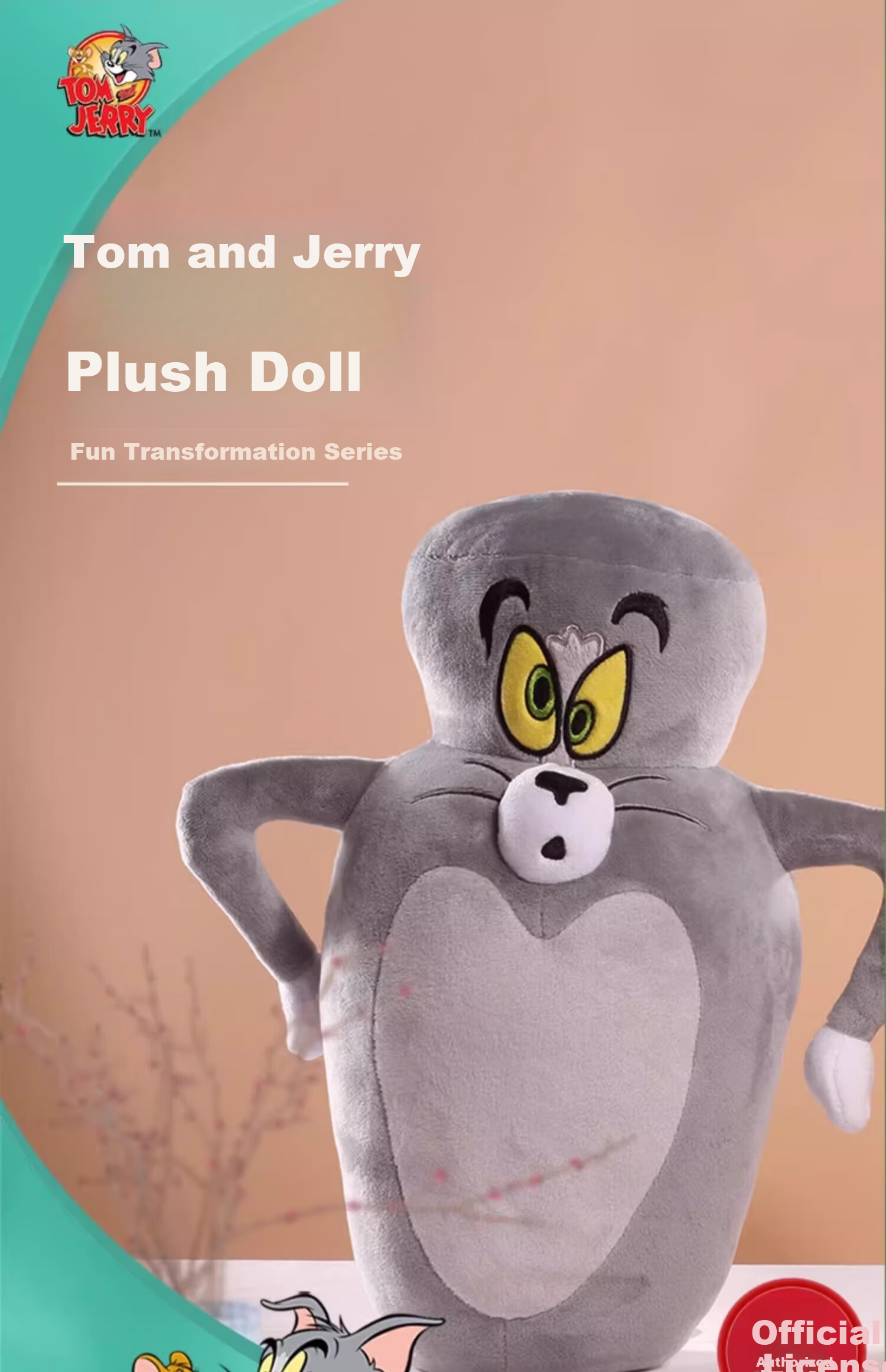 Tom and Jerry Plush Long Body Pillow Sleeping Pillow Girl Hugging Doll Cushion Toy Tom Cat Deluxe Edition 65cm 1