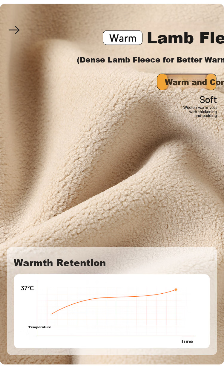 Me feeling Men's Thermal Underwear 2025 New Autumn Winter Thickened Fleece Vest Lamb Wool Warm Anti-Cold Top 6