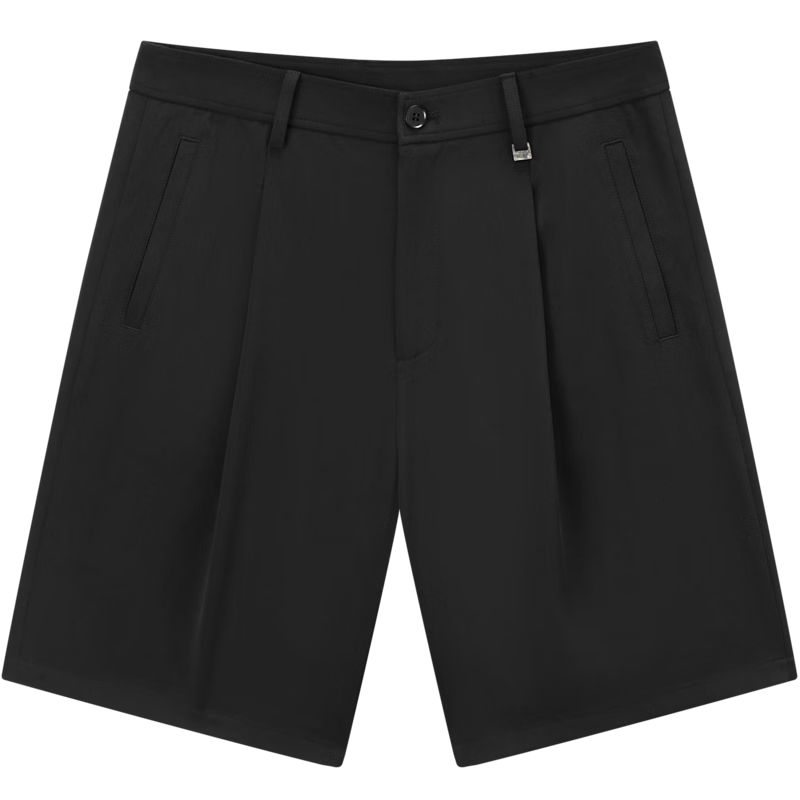 Gxgjeans Men's Metal Belt Loop Simple Commuter Loose Casual Dress Shorts 26 Summer New Black 180/XL