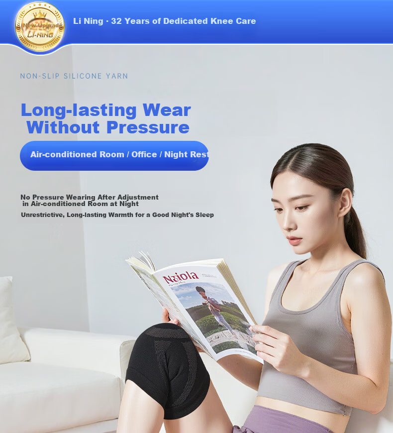 LI-NING Knee Brace Warm Arthritis Synovitis Old Cold Legs Meniscus Injury Unisex Elderly Sports Running Knee Support 14