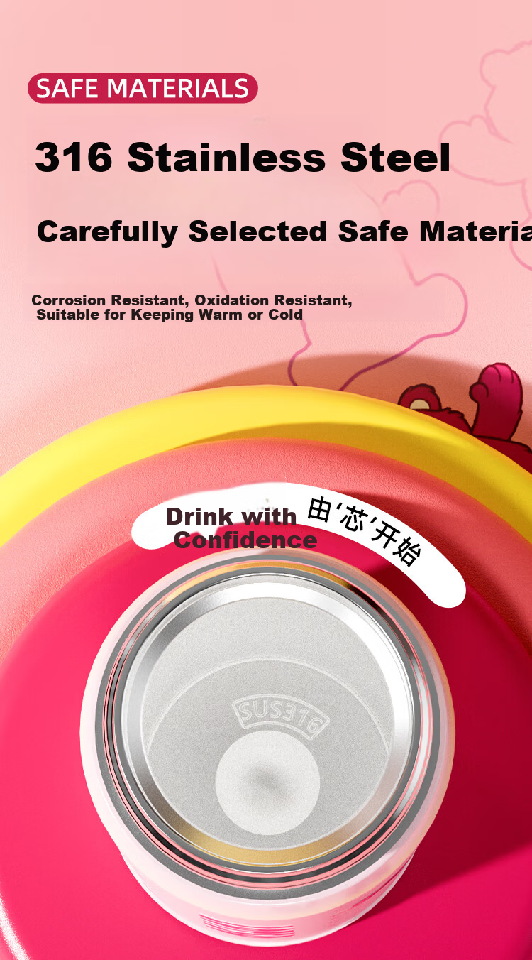 Disney Kids Insulated Water Bottle for Elementary School Students, Direct Drinking Cup for Kindergarten, Sports Water Bottle, 316 Stainless Steel 5