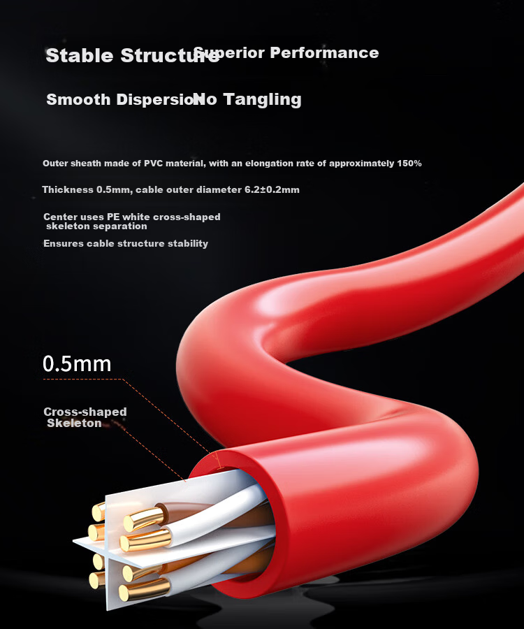 BOYANG Indoor Cat6A S/FTP Shielded Ethernet Cable 0.57mm Oxygen-Free Copper 10Gbps PoE Surveillance Network Cable 305m BY-SP6A305 4