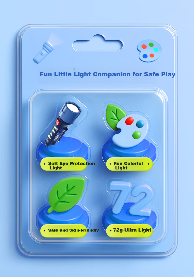 LED LENSER Kids Flashlight Camping Outdoor Lighting Children's Gift Toy Multi-Color Light Replaceable Battery Safe Lead-Free Material 2