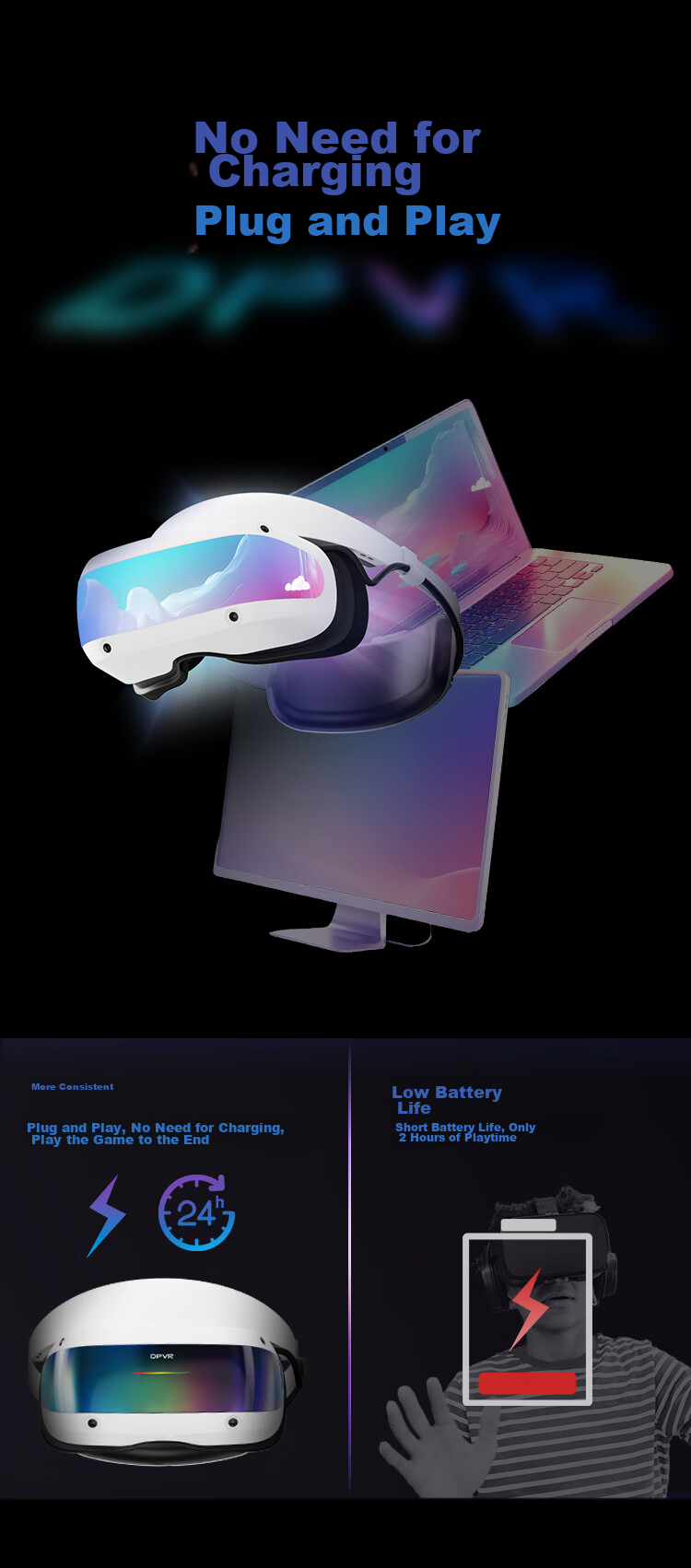 DPVR E4 Performance Edition, PCVR Headset, Smart Glasses, Compatible with Thousands of Steam Games, Alternative to Vision Pro, 3D Viewing, Play Black Myth: Wukong, Not A Standalone AR Device 20