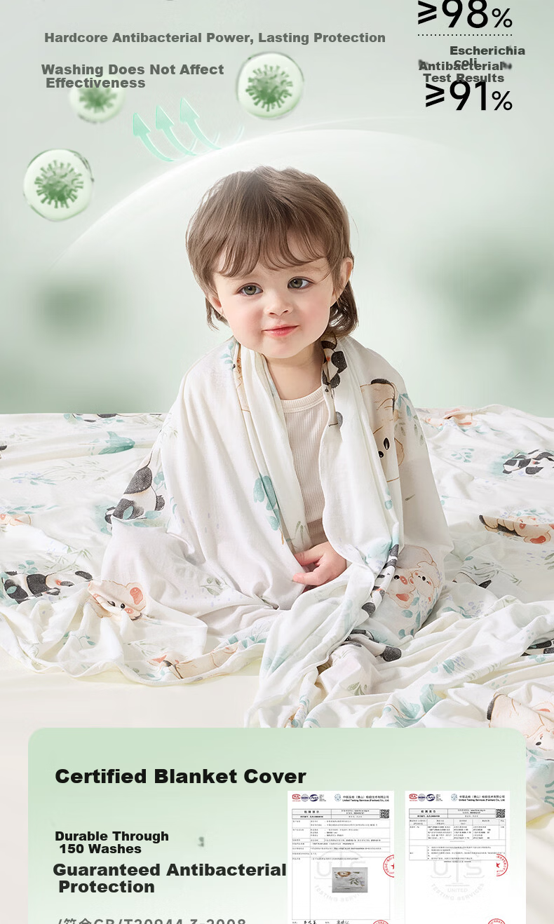 Kidsneed Baby Blanket Children's Summer Cooling Quilt Spring and Summer Thin Modal Ice Silk Baby Blanket Kindergarten Air Conditioning Quilt 6