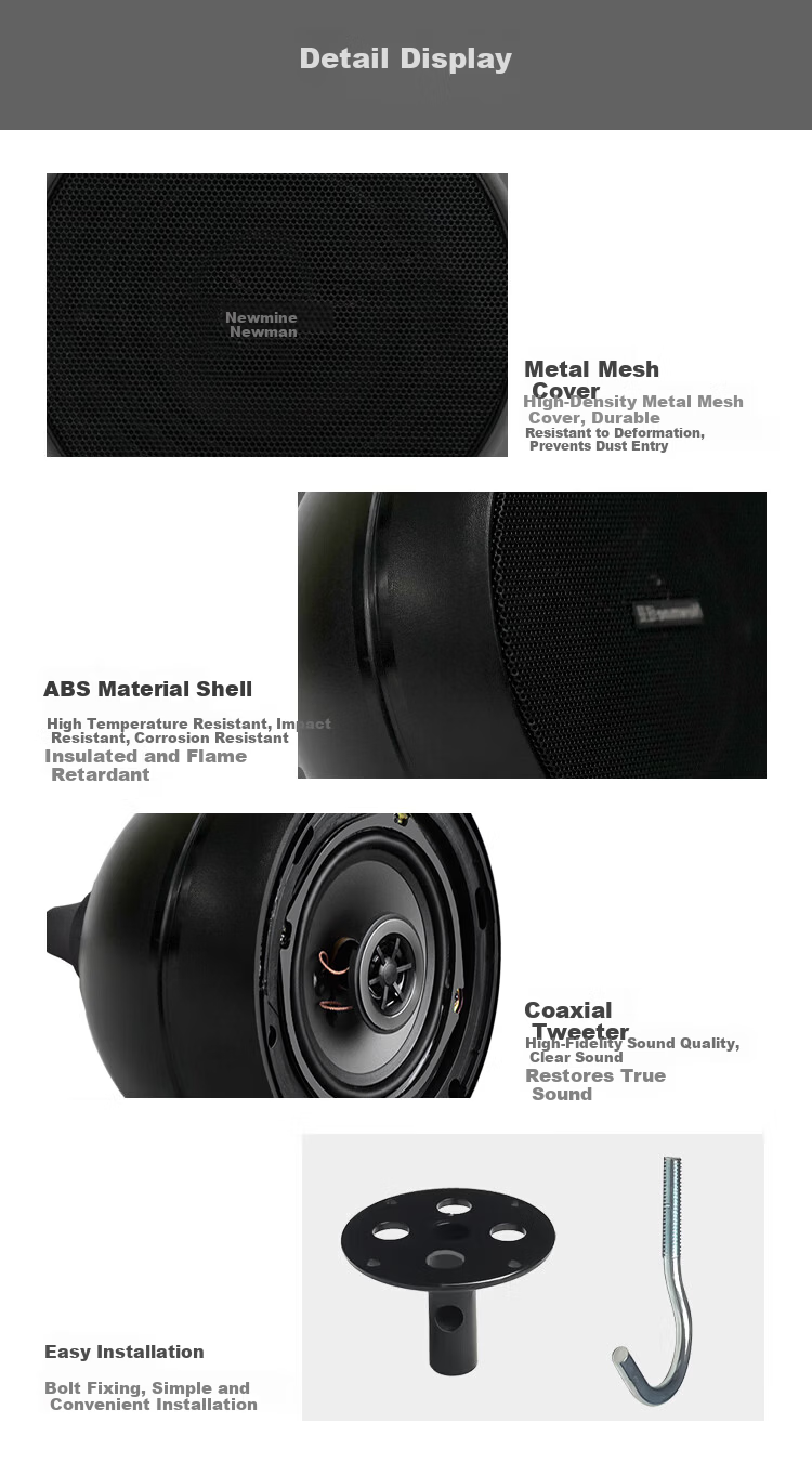Newmine G-2 Pendant Ball Ceiling Speaker Coaxial Ceiling Spherical Store School Background Music Public Address Speaker (Single) 8