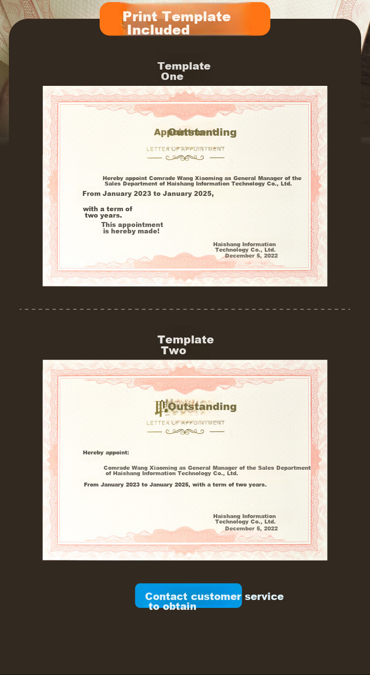 DSB (Disbi) [10-Pack] Large 12K Appointment Certificate Cover for Company Employee Award Certificates, Classic Gold Stamping Style (Includes 20 Inner Pages) 050818 7
