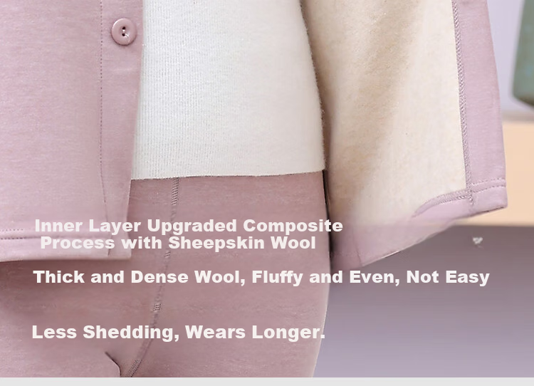 LangSha Middle-aged and Elderly Men's Thermal Underwear Cardigan Plus Size Wool and Silk Antibacterial Mite-resistant Thin Winter Set 11