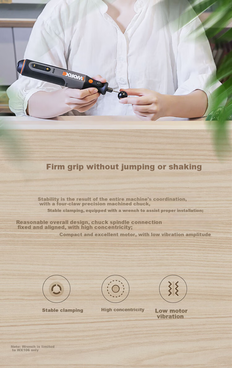 WORX 8V Rotary Tool WX106 Mini Lithium Handheld Cutting Grinding Polishing Engraving Drilling Electric Tool 8