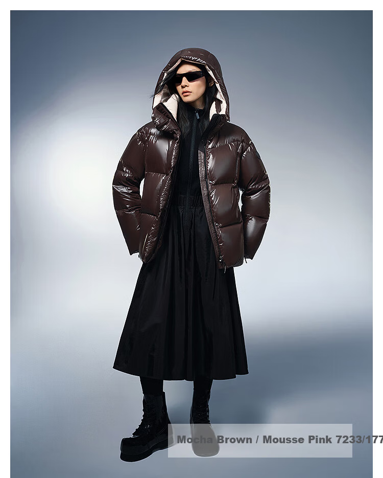 BOSIDENG Off-Season Puff Down Jacket Women's Winter Thickened Goose Down Hooded Loose Short Fashion Warm Coat 13